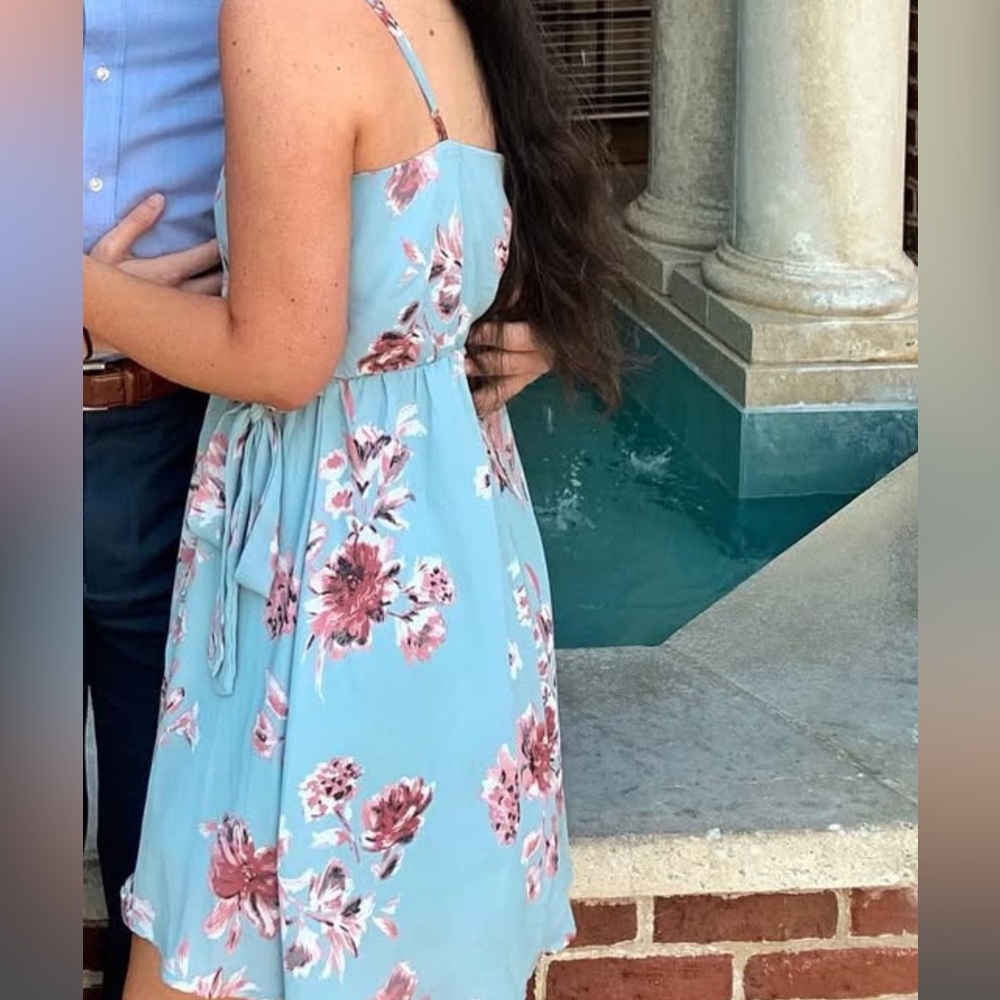 Sienna Sky Blue and Pink Floral Dress